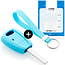 Capa para chave do carro compatível com Fiat - Capa Protetora de Chave Remota de Silicone - Tampa Remota FOB - Azul claro