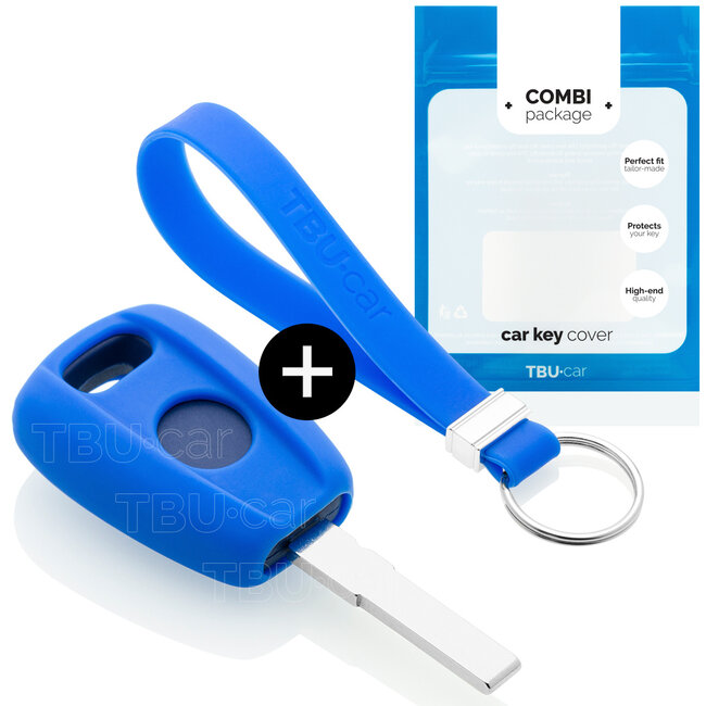 Car key cover compatible with Fiat - Silicone Protective Remote Key Shell - FOB Case Cover - Blue