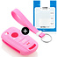 Capa para chave do carro compatível com Fiat - Capa Protetora de Chave Remota de Silicone - Tampa Remota FOB - Rosa
