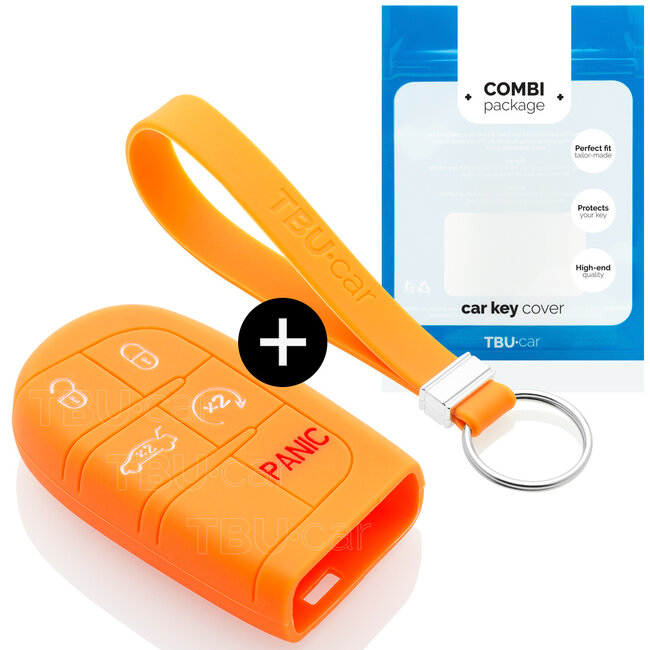 Funda Carcasa llave compatible con Jeep - Funda de Silicona - Cover de Llave Coche - Naranja