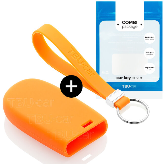 Funda Carcasa llave compatible con Jeep - Funda de Silicona - Cover de Llave Coche - Naranja