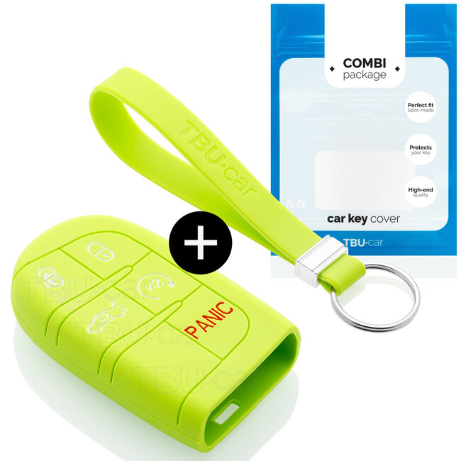 Housse de Protection clé compatible avec Jeep - Coque Cover Housse étui en Silicone - Citron vert