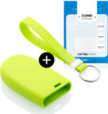 TBU car TBU car Car key cover compatible with Jeep - Silicone Protective Remote Key Shell - FOB Case Cover - Lime green