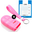 Capa para chave do carro compatível com Jeep - Capa Protetora de Chave Remota de Silicone - Tampa Remota FOB - Rosa