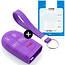 Capa para chave do carro compatível com Jeep - Capa Protetora de Chave Remota de Silicone - Tampa Remota FOB - Roxo
