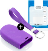 TBU car TBU car Car key cover compatible with Jeep - Silicone Protective Remote Key Shell - FOB Case Cover - Purple