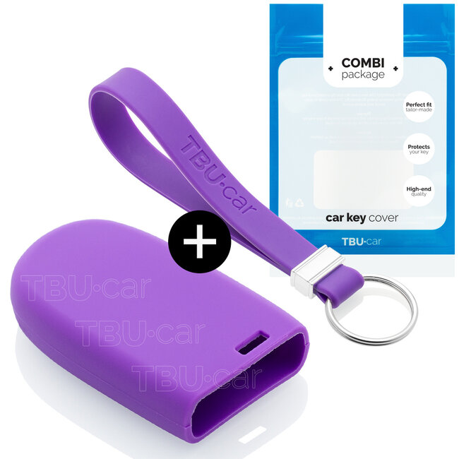 Autoschlüssel Hülle kompatibel mit Jeep 5 Tasten (Keyless Entry) - Schutzhülle aus Silikon - Auto Schlüsselhülle Cover in Violett