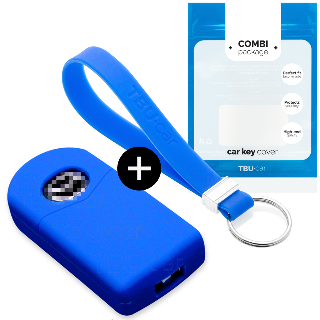 TBU car TBU car Car key cover compatible with Mazda - Silicone Protective Remote Key Shell - FOB Case Cover - Blue