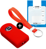 TBU car Mazda Capa Silicone Chave do carro - Capa protetora - Tampa remota FOB - Vermelho