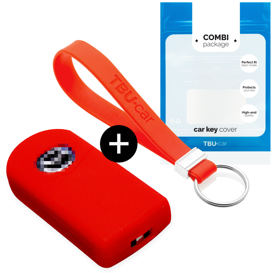 TBU car TBU car Car key cover compatible with Mazda - Silicone Protective Remote Key Shell - FOB Case Cover - Red