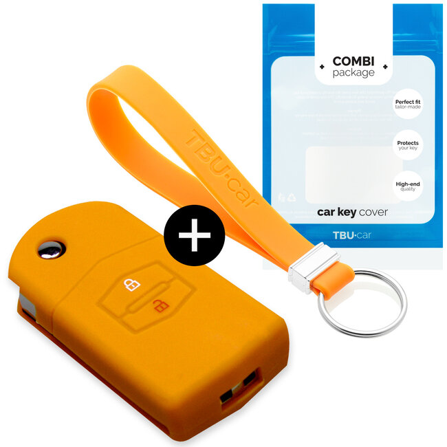 Housse de Protection clé compatible avec Mazda - Coque Cover Housse étui en Silicone - Orange