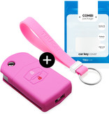 TBU car TBU car Car key cover compatible with Mazda - Silicone Protective Remote Key Shell - FOB Case Cover - Pink