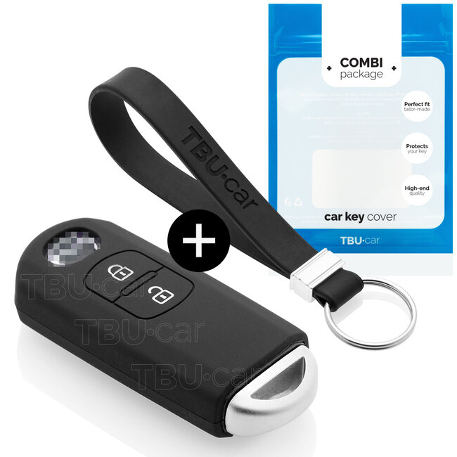 Housse de Protection clé compatible avec Mazda - Coque Cover Housse étui en Silicone - Noir