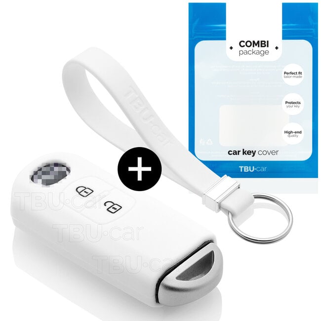 Funda Carcasa llave compatible con Mazda - Funda de Silicona - Cover de Llave Coche - Blanco