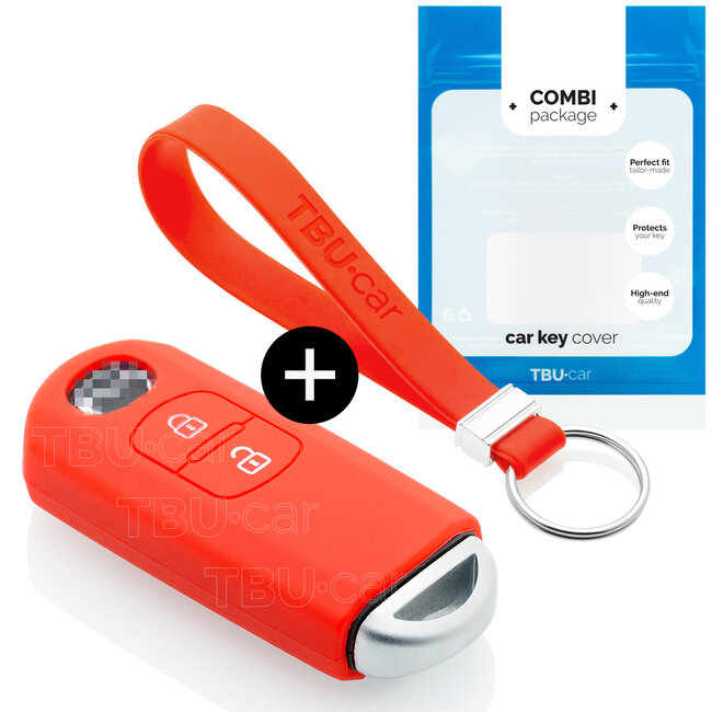 Funda Carcasa llave compatible con Mazda - Funda de Silicona - Cover de Llave Coche - Rojo