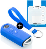 TBU car TBU car Car key cover compatible with Mazda - Silicone Protective Remote Key Shell - FOB Case Cover - Blue