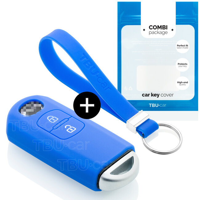 Funda Carcasa llave compatible con Mazda - Funda de Silicona - Cover de Llave Coche - Azul
