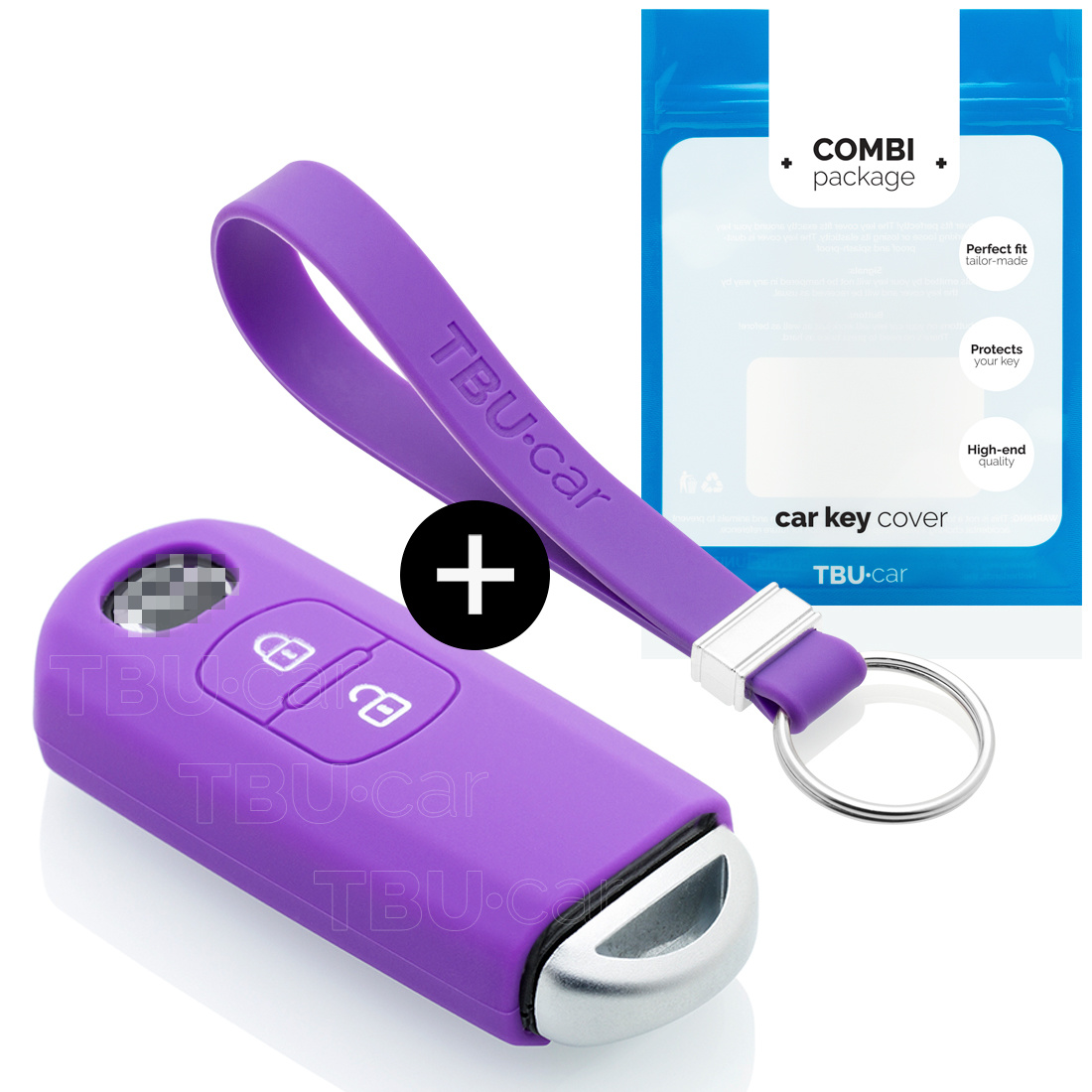 TBU car Mazda Capa Silicone Chave do carro - Capa protetora - Tampa remota FOB - Roxo