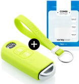 TBU car TBU car Car key cover compatible with Mazda - Silicone Protective Remote Key Shell - FOB Case Cover - Lime green