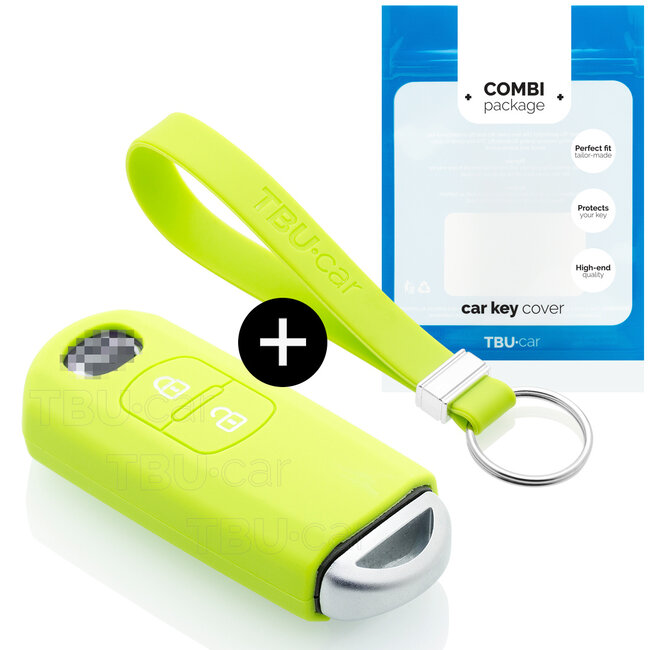 Funda Carcasa llave compatible con Mazda - Funda de Silicona - Cover de Llave Coche - Verde lima