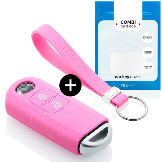 Funda Carcasa llave compatible con Mazda - Funda de Silicona - Cover de Llave Coche - Rosa