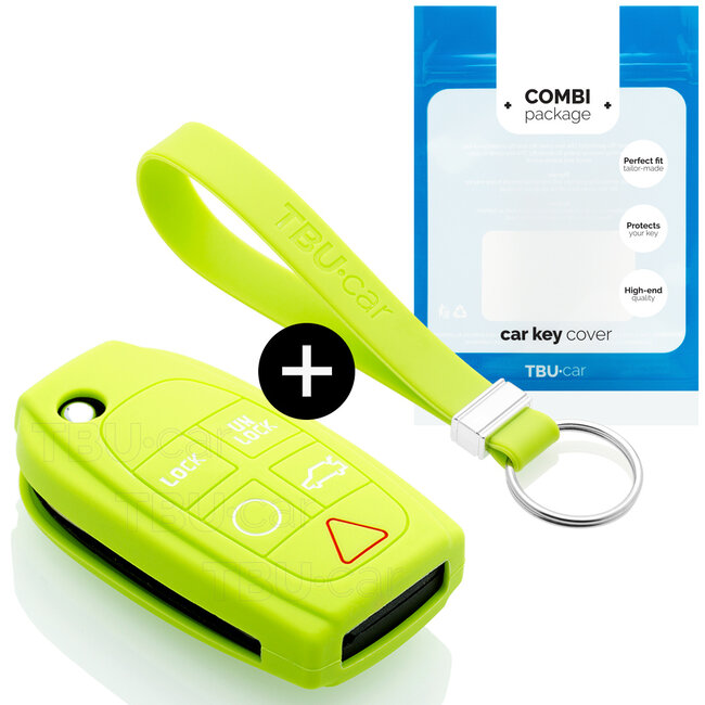Capa para chave do carro compatível com Volvo - Capa Protetora de Chave Remota de Silicone - Tampa Remota FOB - Verde lima