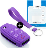 TBU car Volvo Capa Silicone Chave do carro - Capa protetora - Tampa remota FOB - Roxo