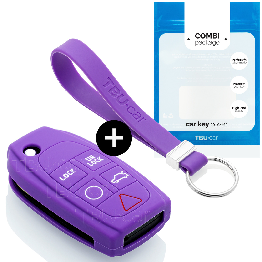 TBU car TBU car Car key cover compatible with Volvo - Silicone Protective Remote Key Shell - FOB Case Cover - Purple