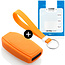Car key cover compatible with Volvo - Silicone Protective Remote Key Shell - FOB Case Cover - Orange