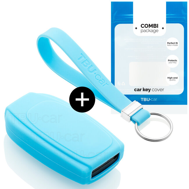 Sleutel cover compatibel met Volvo - Silicone sleutelhoesje - beschermhoesje autosleutel - Lichtblauw