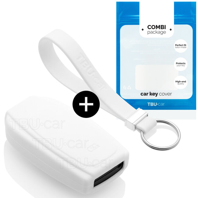 Funda Carcasa llave compatible con Volvo - Funda de Silicona - Cover de Llave Coche - Blanco