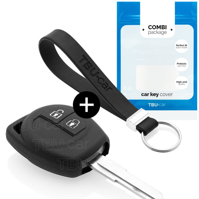 Car key cover compatible with Suzuki - Silicone Protective Remote Key Shell - FOB Case Cover - Black