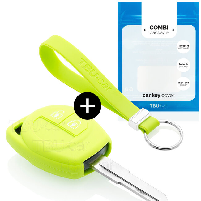 Car key cover compatible with Suzuki - Silicone Protective Remote Key Shell - FOB Case Cover - Lime green