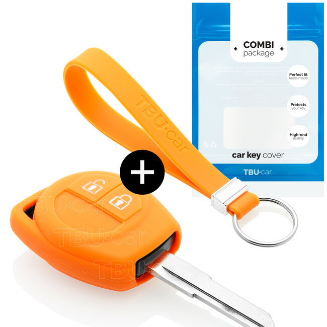 Capa para chave do carro compatível com Suzuki - Capa Protetora de Chave Remota de Silicone - Tampa Remota FOB - Laranja
