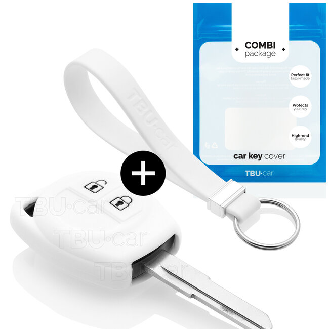 Funda Carcasa llave compatible con Suzuki - Funda de Silicona - Cover de Llave Coche - Blanco
