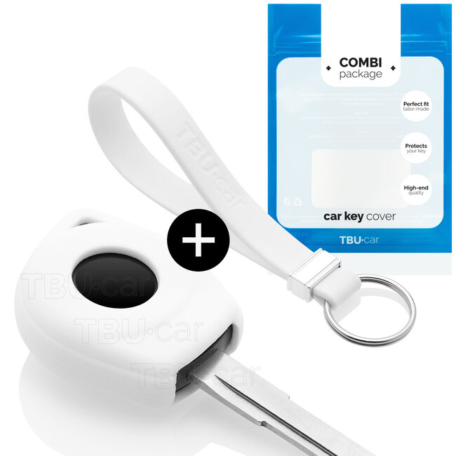 Housse de Protection clé compatible avec Suzuki - Coque Cover Housse étui en Silicone - Blanc