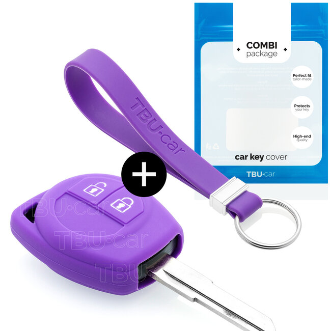 Car key cover compatible with Suzuki - Silicone Protective Remote Key Shell - FOB Case Cover - Purple