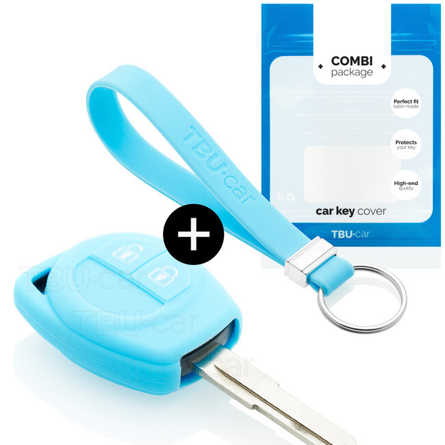 Autoschlüssel Hülle kompatibel mit Suzuki 2 Tasten - Schutzhülle aus Silikon - Auto Schlüsselhülle Cover in Hellblau