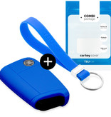 TBU car TBU car Car key cover compatible with VW - Silicone Protective Remote Key Shell - FOB Case Cover - Blue