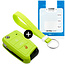 Capa para chave do carro compatível com VW - Capa Protetora de Chave Remota de Silicone - Tampa Remota FOB - Verde lima