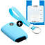 Capa para chave do carro compatível com VW - Capa Protetora de Chave Remota de Silicone - Tampa Remota FOB - Azul claro