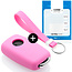 Sleutel cover compatibel met VW - Silicone sleutelhoesje - beschermhoesje autosleutel - Roze