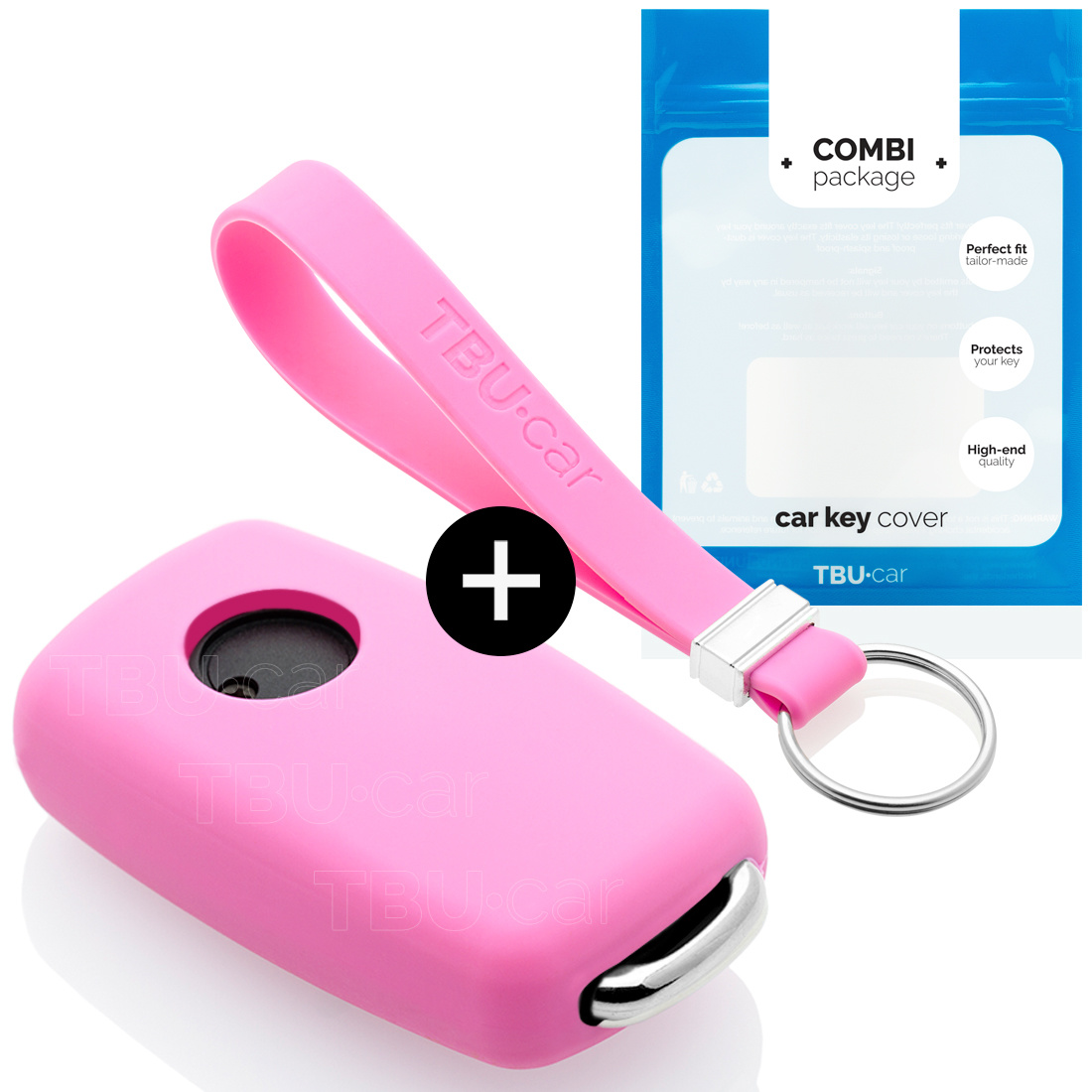 TBU car TBU car Car key cover compatible with VW - Silicone Protective Remote Key Shell - FOB Case Cover - Pink