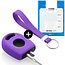 Capa para chave do carro compatível com VW - Capa Protetora de Chave Remota de Silicone - Tampa Remota FOB - Roxo