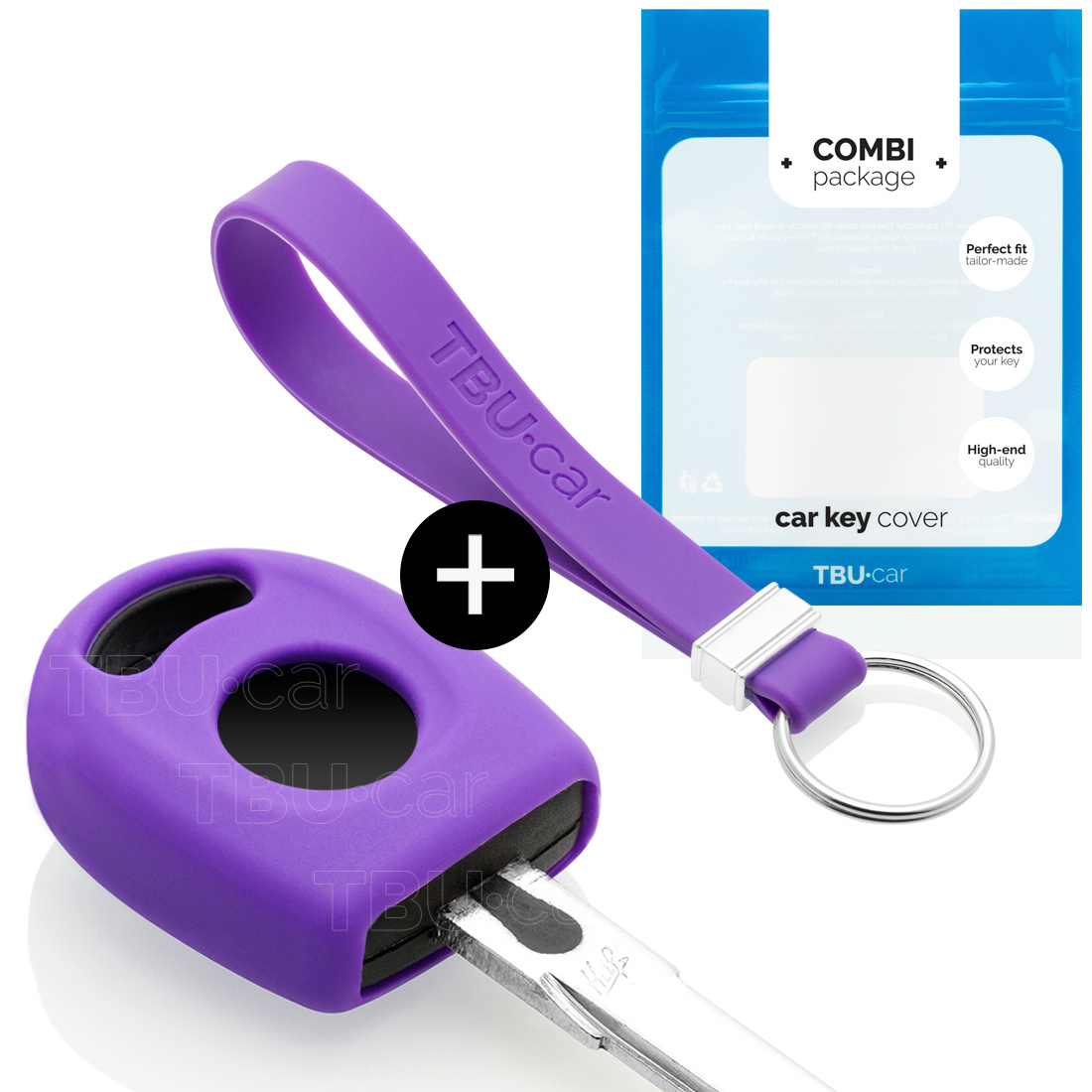 TBU car TBU car Car key cover compatible with VW - Silicone Protective Remote Key Shell - FOB Case Cover - Purple