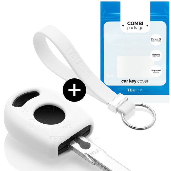 Housse de Protection clé compatible avec Volkswagen - Coque Cover Housse étui en Silicone - Blanc