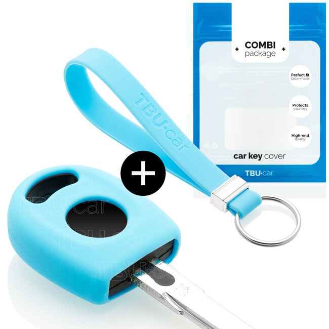 Housse de Protection clé compatible avec Volkswagen - Coque Cover Housse étui en Silicone - Bleu clair