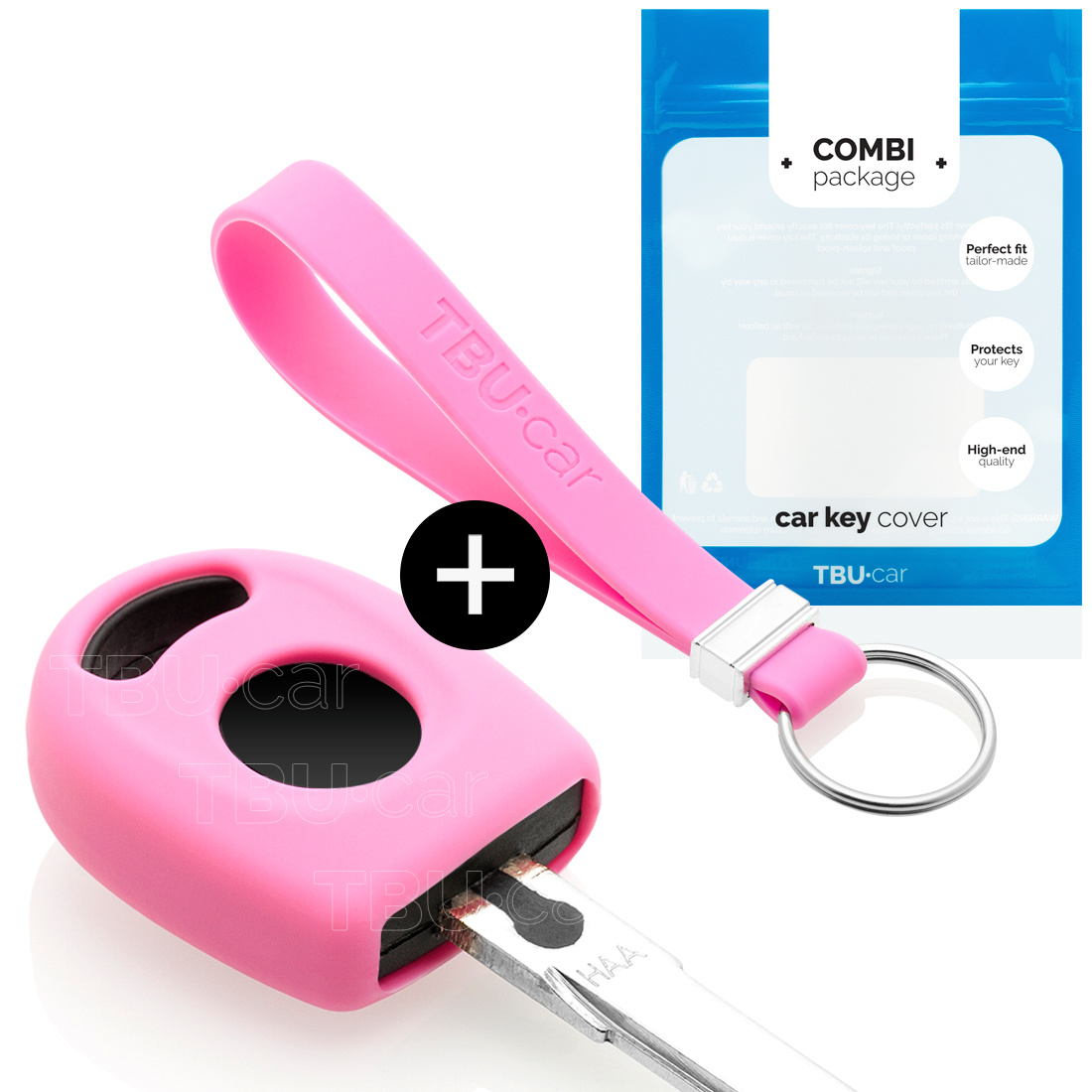 TBU car TBU car Car key cover compatible with VW - Silicone Protective Remote Key Shell - FOB Case Cover - Pink