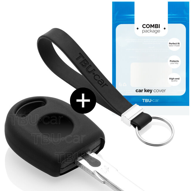Housse de Protection clé compatible avec Volkswagen - Coque Cover Housse étui en Silicone - Noir