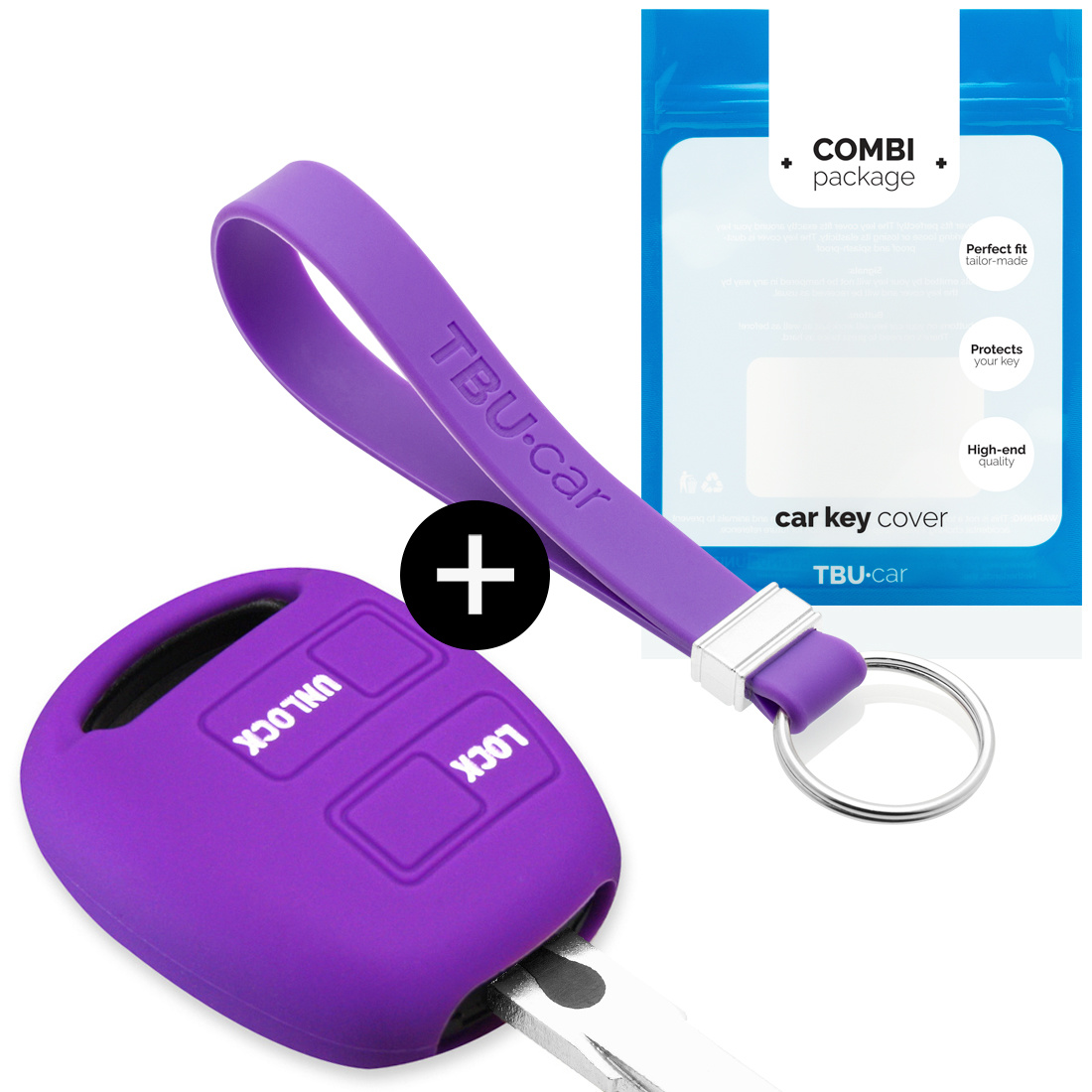 TBU car Toyota Capa Silicone Chave do carro - Capa protetora - Tampa remota FOB - Roxo